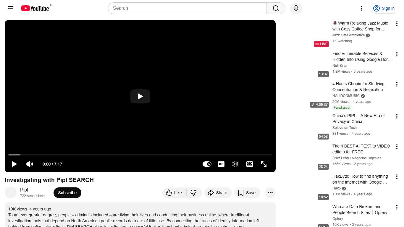 Investigating with Pipl SEARCH - YouTube
